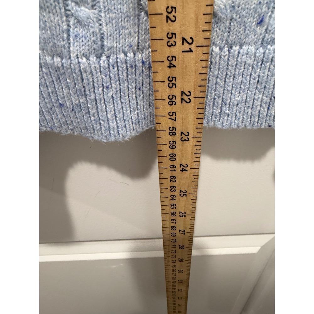 Talbots Womens Sweater Cable Knit Donegal Fleck Light Blue Petite P - Picture 5 of 7